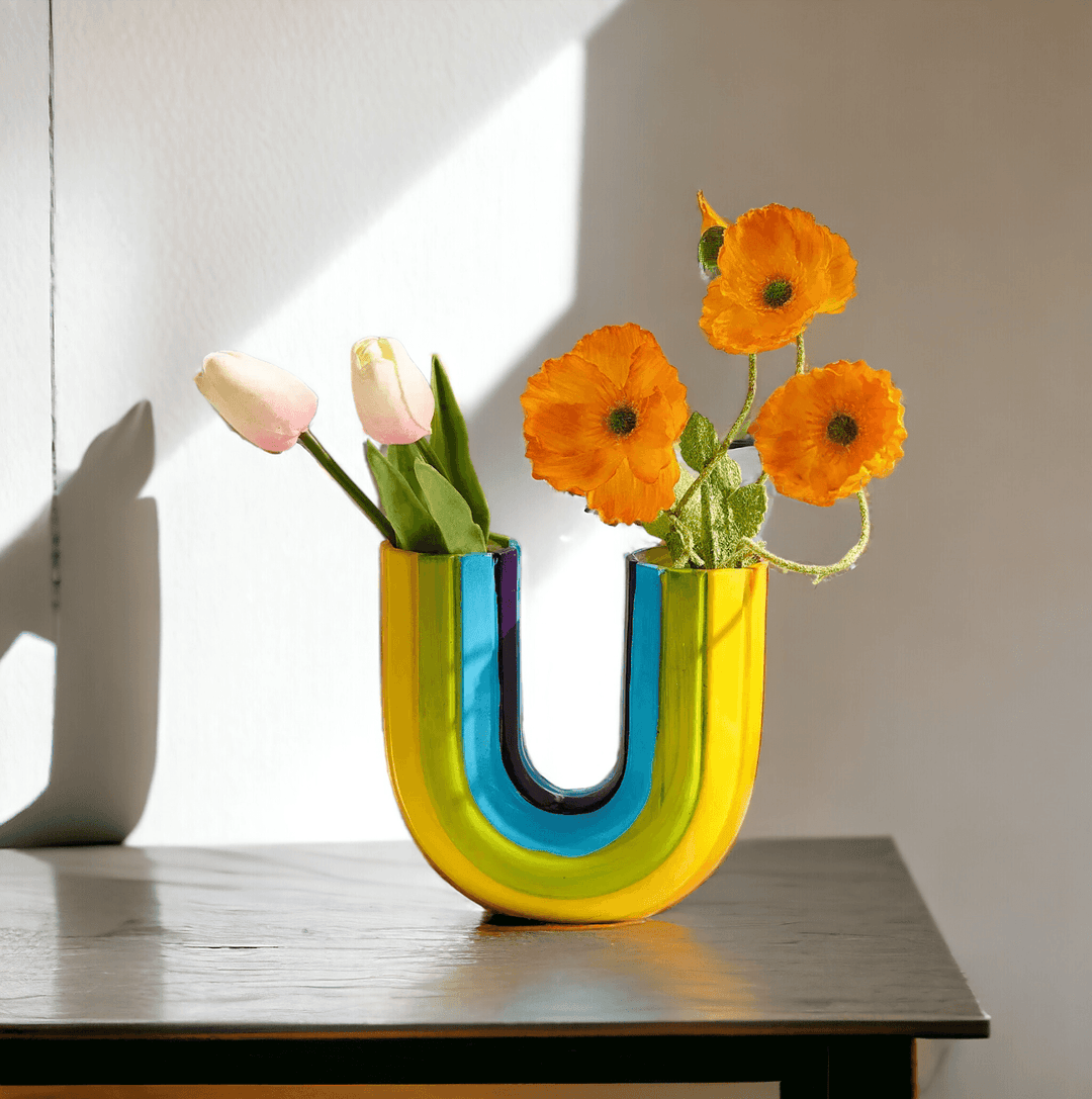 Creative Modern Style Rainbow Ceramic Flower Vase - huemabe - Creative Home Decor