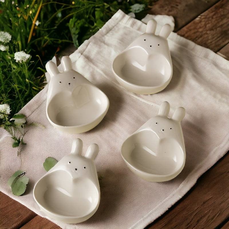 Creative Rabbit Ceramic Dipping Saucer | Dip Bowls - huemabe - Creative Home Decor
