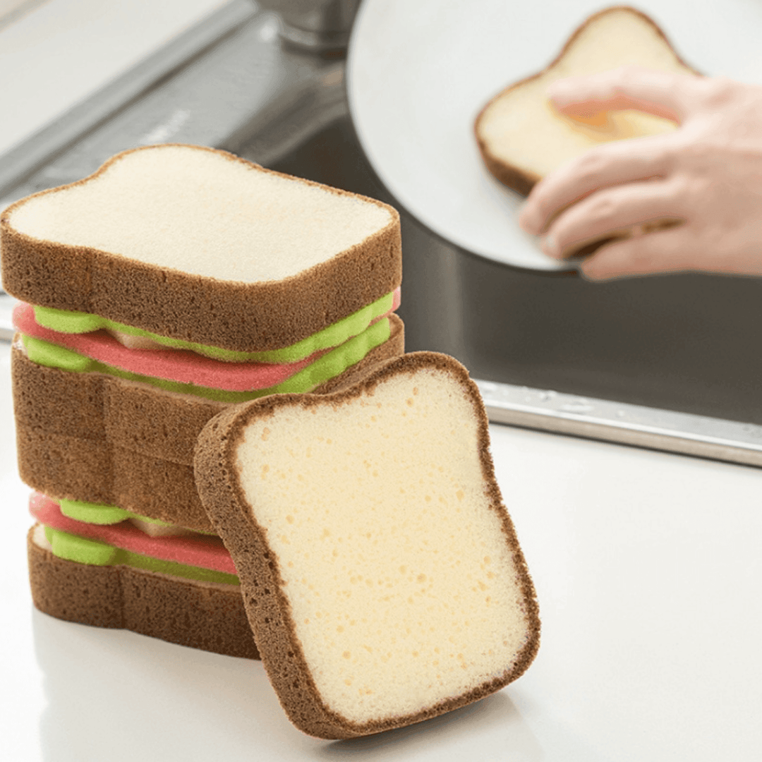 Creative Toast Shape Dish-washing Sponges - huemabe - Creative Home Decor