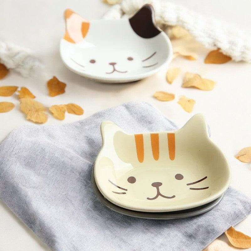 Cute Cat Ceramic Dish Snack Plate - huemabe - Creative Home Decor