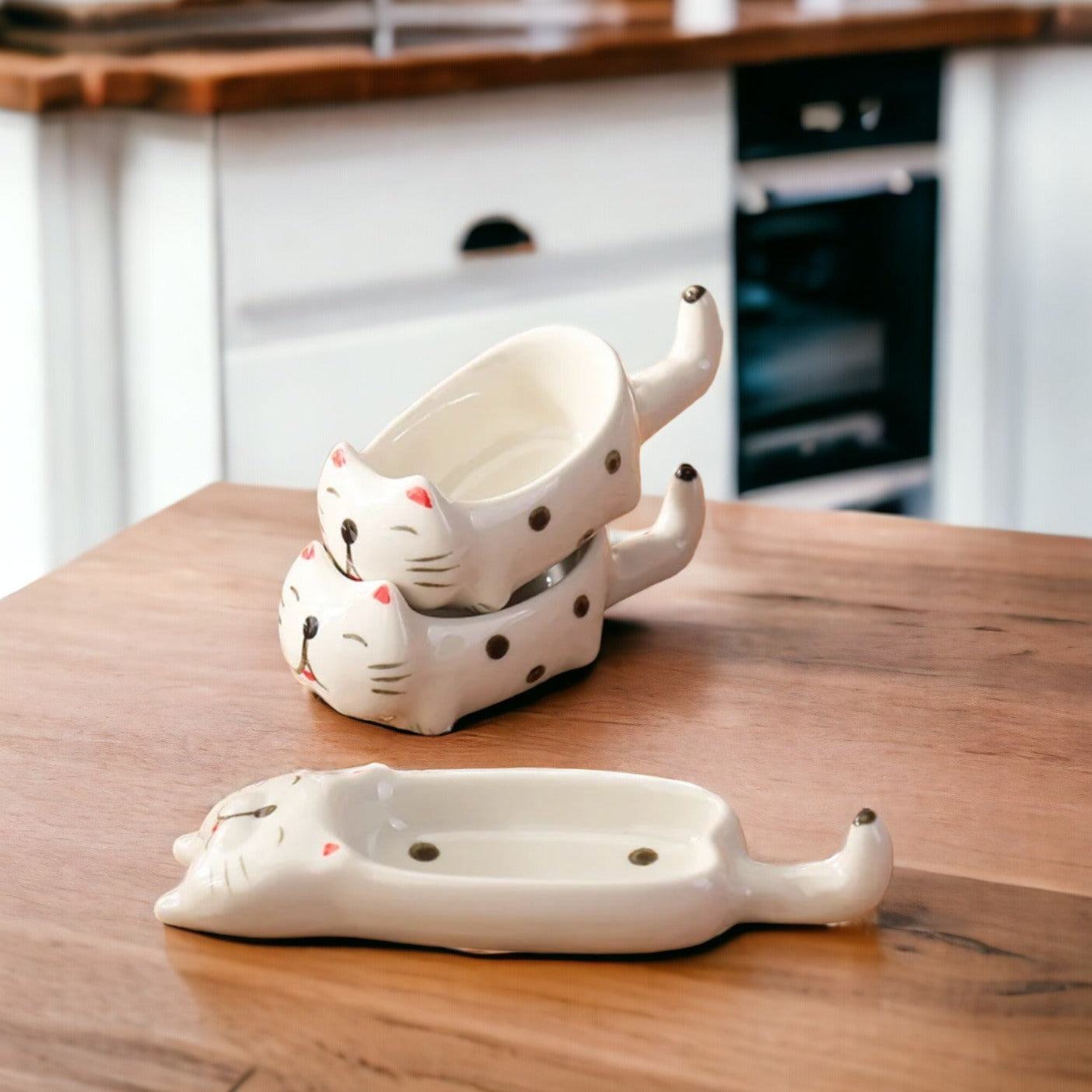 Cute Cat Design Ceramic Dipping Bowls Seasoning Plate - huemabe - Creative Home Decor