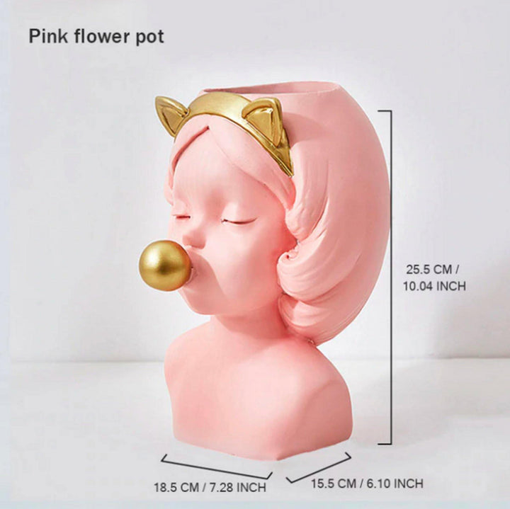 Cute Girl Head Vase - huemabe - Creative Home Decor