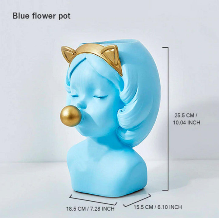 Cute Girl Head Vase - huemabe - Creative Home Decor