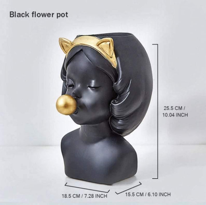 Cute Girl Head Vase - huemabe - Creative Home Decor