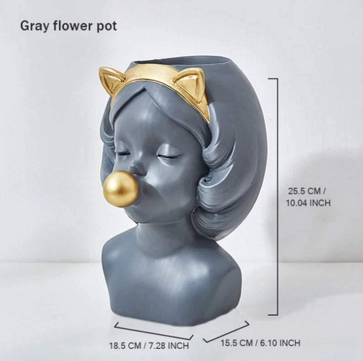 Cute Girl Head Vase - huemabe - Creative Home Decor