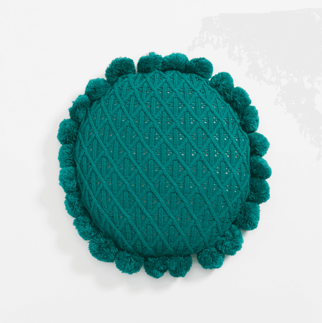 Cute Pompom Tassel Round Cushion - huemabe - Creative Home Decor