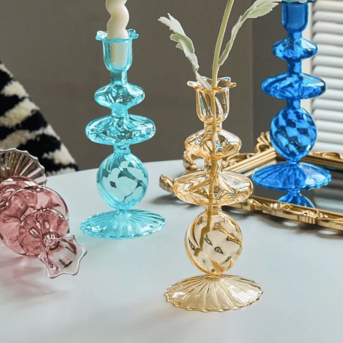 Decorative Colorful Glass Candle Holder - huemabe - Creative Home Decor