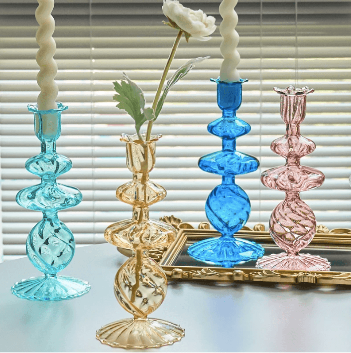 Decorative Colorful Glass Candle Holder - huemabe - Creative Home Decor