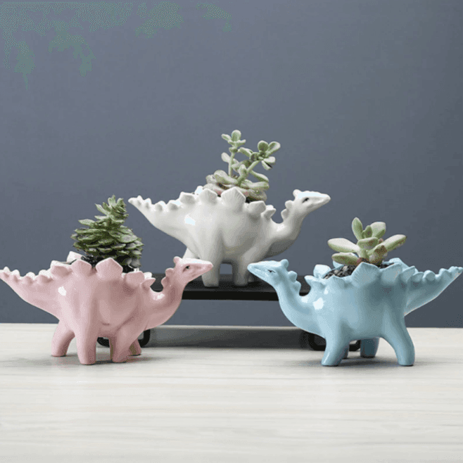 stegosaurus plant pot Dinosaur Stegosaurus Flower Pot – huemabe