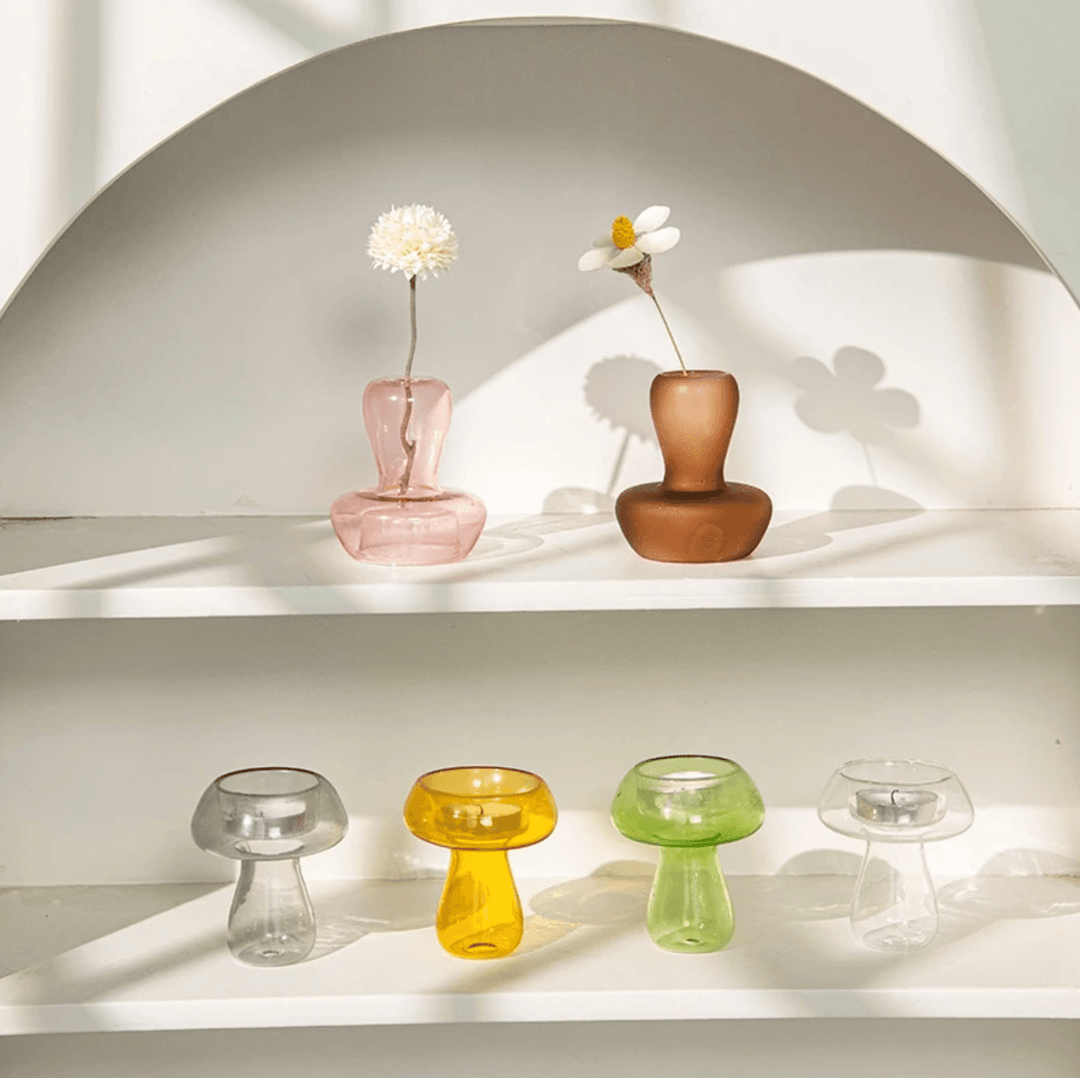 Dual Purpose Mushroom Shape Candle Holders / Vases - huemabe - Creative Home Decor