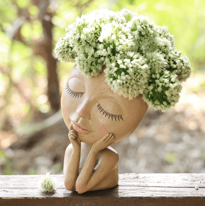 Face Head Vase Flower Pot (Exclude Plants) - huemabe - Creative Home Decor