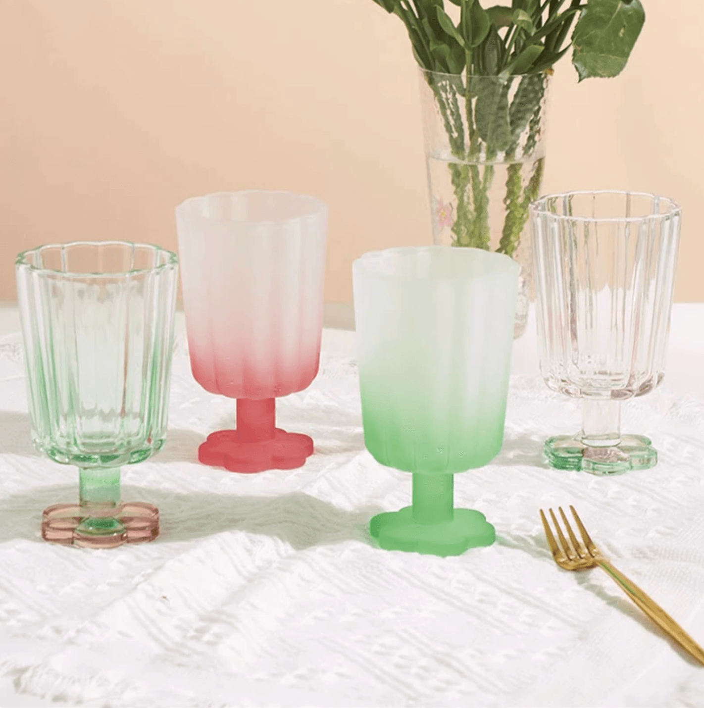 Flower Shape Ice Cream Dessert Drinking Glass Cup - huemabe - Creative Home Decor