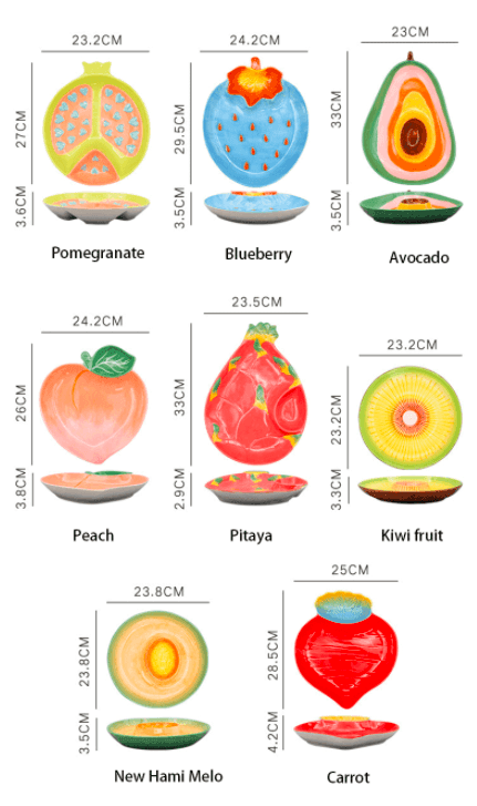 Fruit Ceramic Plates - huemabe - Creative Home Decor