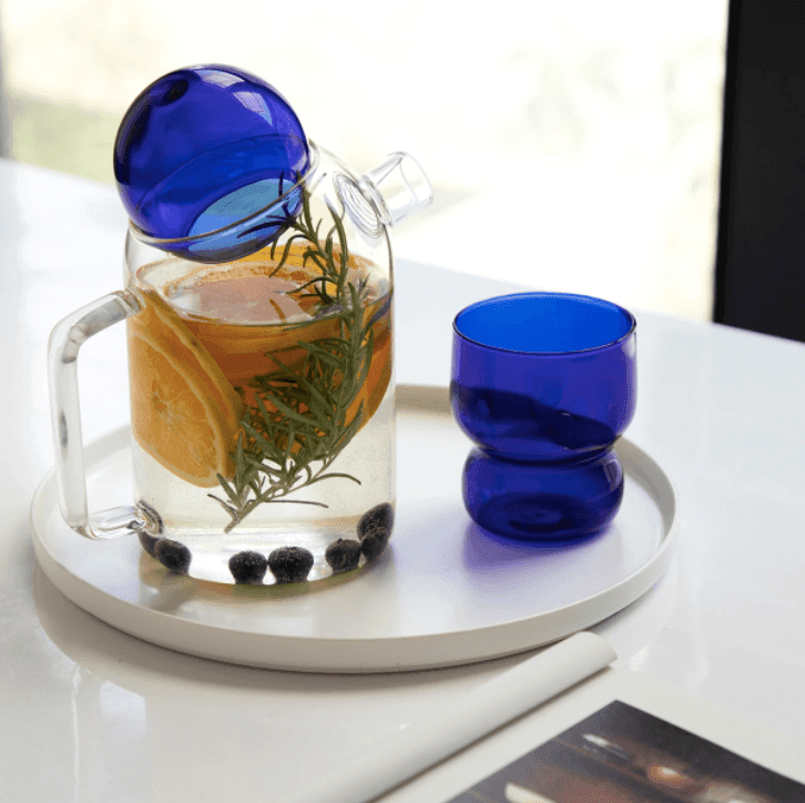 Glass Pitcher Teapot with Cup Lid (1200ml) - huemabe - Creative Home Decor