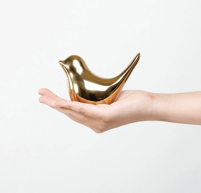 Gold Ceramic Bird Figurines - huemabe - Creative Home Decor