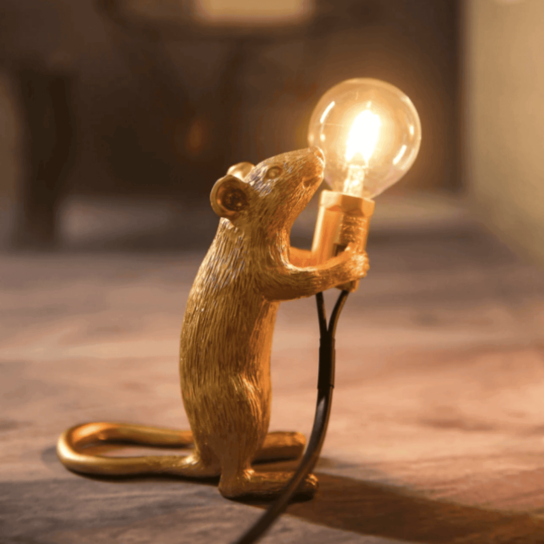 Gold Mouse Resin Decor Night Light - huemabe - Creative Home Decor