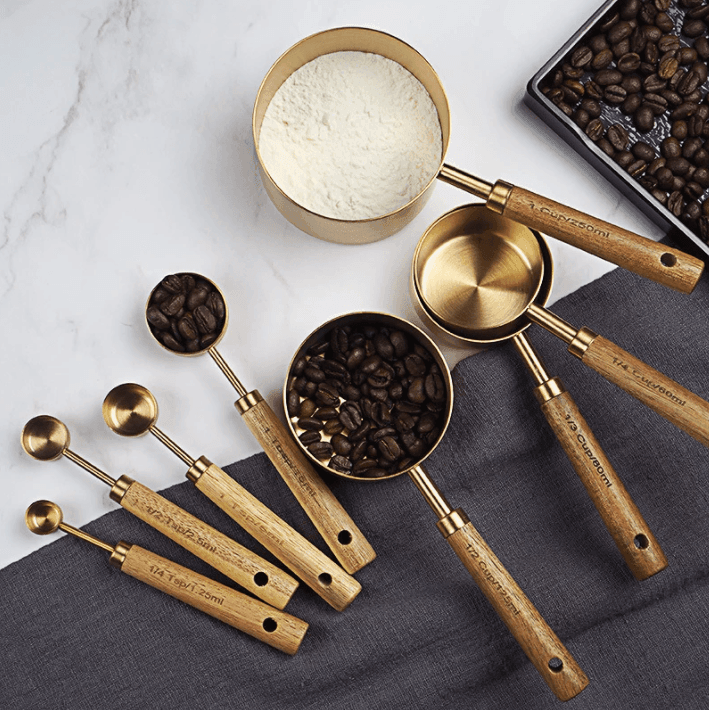 Gold Stainless Steel Measuring Cups Set - huemabe - Creative Home Decor