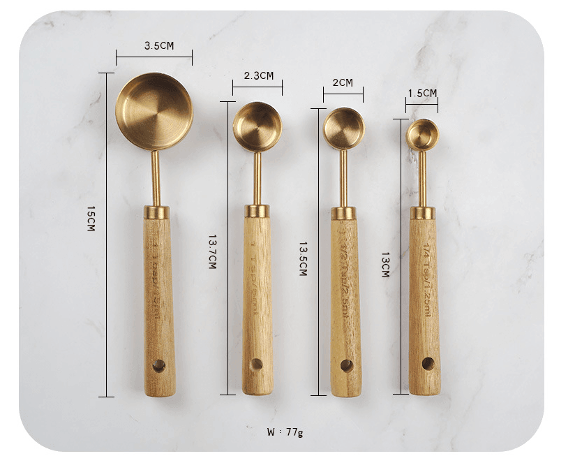 Gold Stainless Steel Measuring Cups Set - huemabe - Creative Home Decor