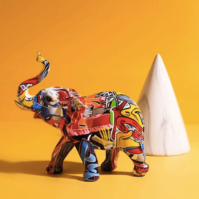 Graffiti Elephant Sculpture - huemabe - Creative Home Decor