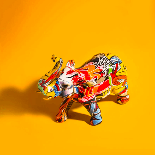 Graffiti Elephant Sculpture - huemabe - Creative Home Decor