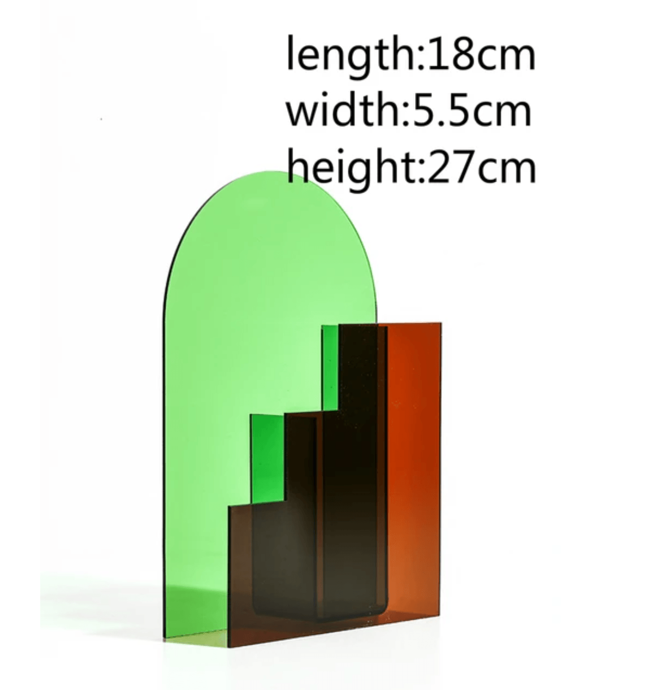 Green-Brown Acrylic Flower Vase - huemabe - Creative Home Decor