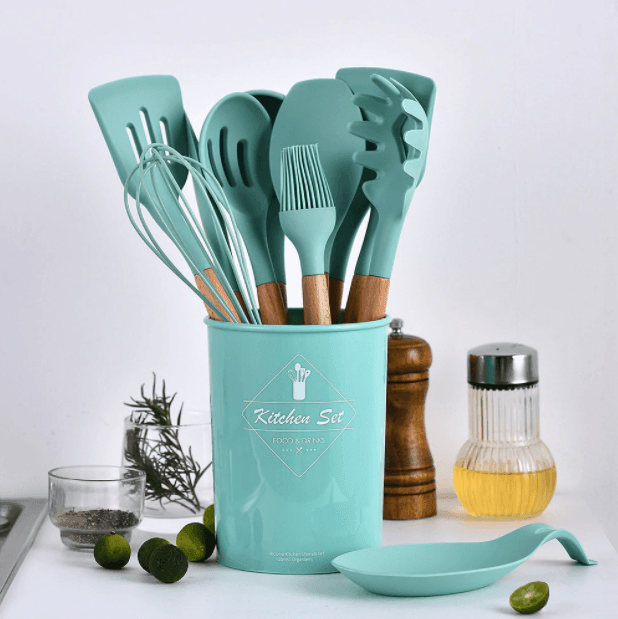 Green Silicone Cooking Utensils Set - huemabe - Creative Home Decor