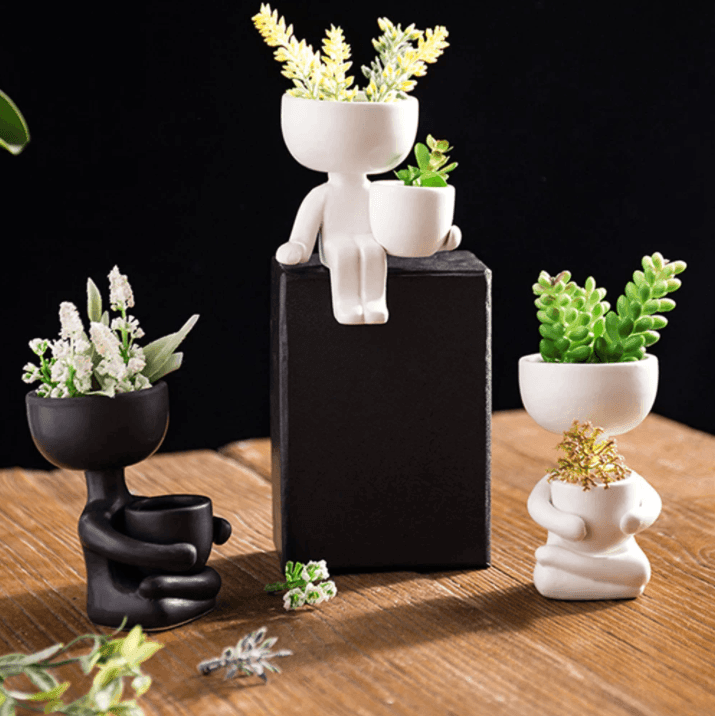 Humanoid Ceramic Flower Pot Vase - huemabe - Creative Home Decor