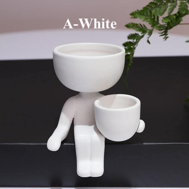 Humanoid Ceramic Flower Pot Vase - huemabe - Creative Home Decor