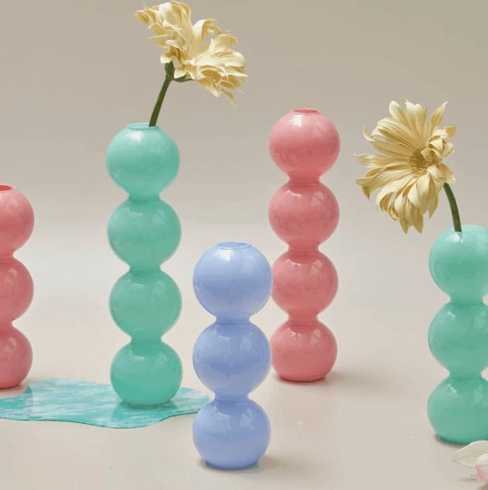 Jade Color Bubble Shape Glass Vase - huemabe - Creative Home Decor