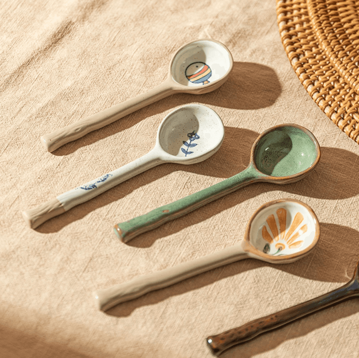 Japanese Ceramic Soup Spoon - huemabe - Creative Home Decor