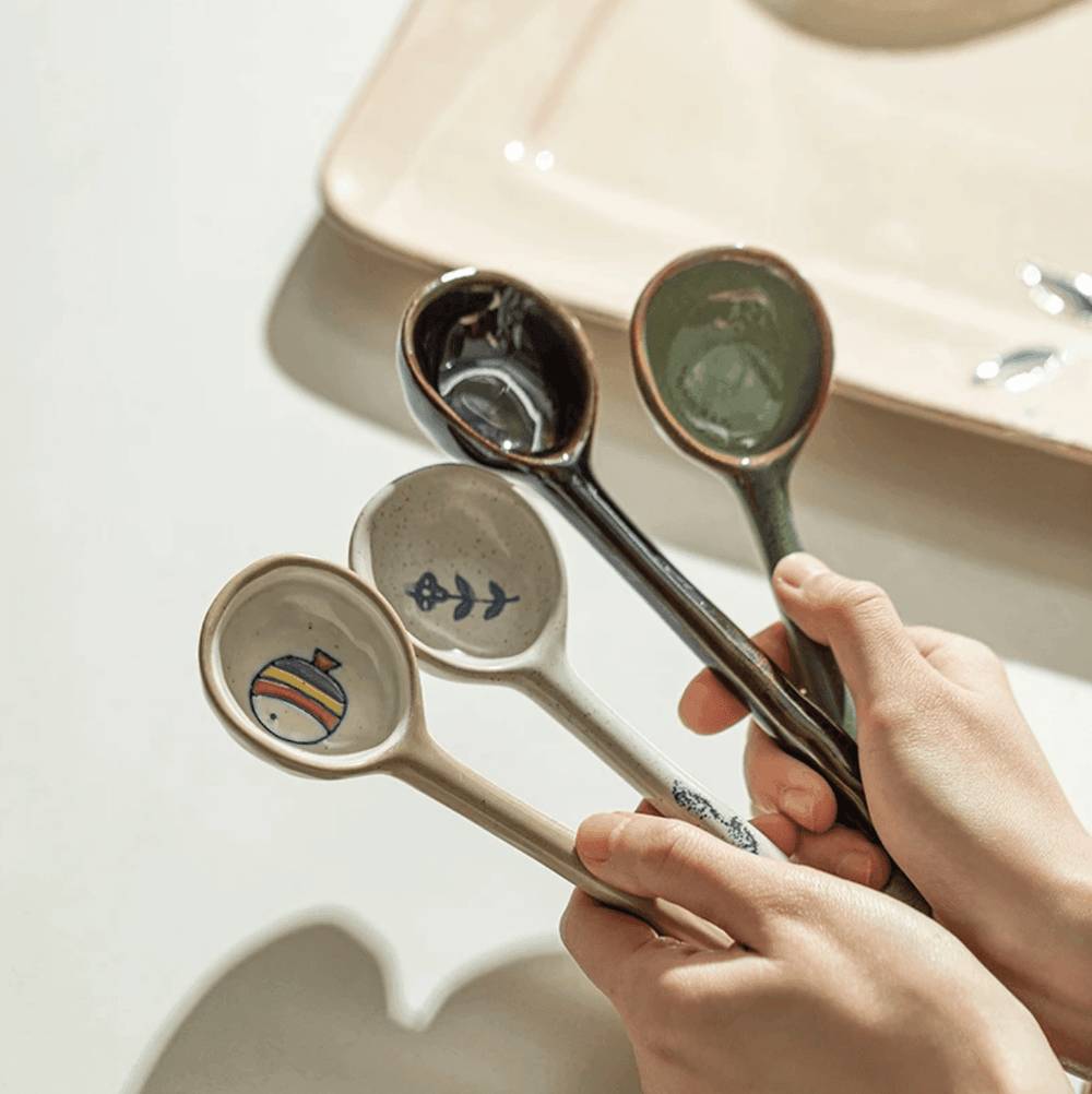 Japanese Ceramic Soup Spoon - huemabe - Creative Home Decor