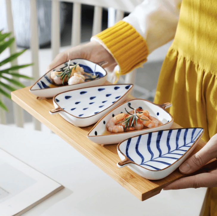 Leaf Shape Ceramic Bowl Set - huemabe - Creative Home Decor