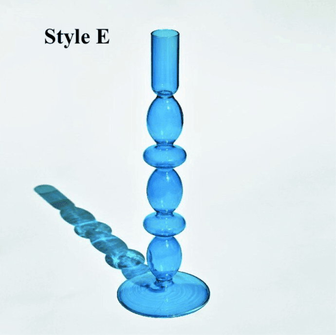 Light Blue Glass Candlesticks / Vase - huemabe - Creative Home Decor