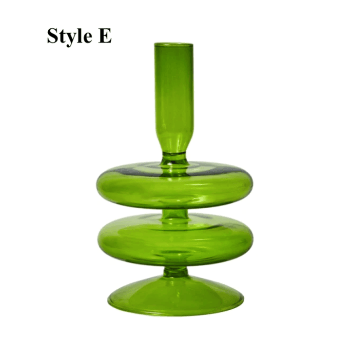 Lime Green Glass Candlesticks / Vase - huemabe - Creative Home Decor