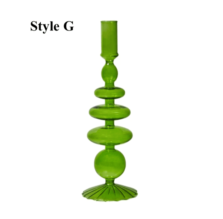 Lime Green Glass Candlesticks / Vase - huemabe - Creative Home Decor