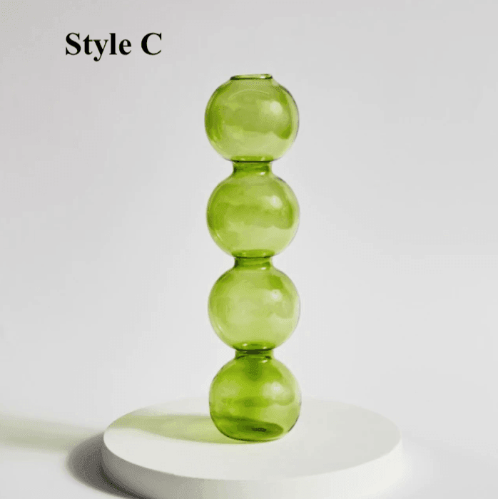 Lime Green Glass Candlesticks / Vase - huemabe - Creative Home Decor