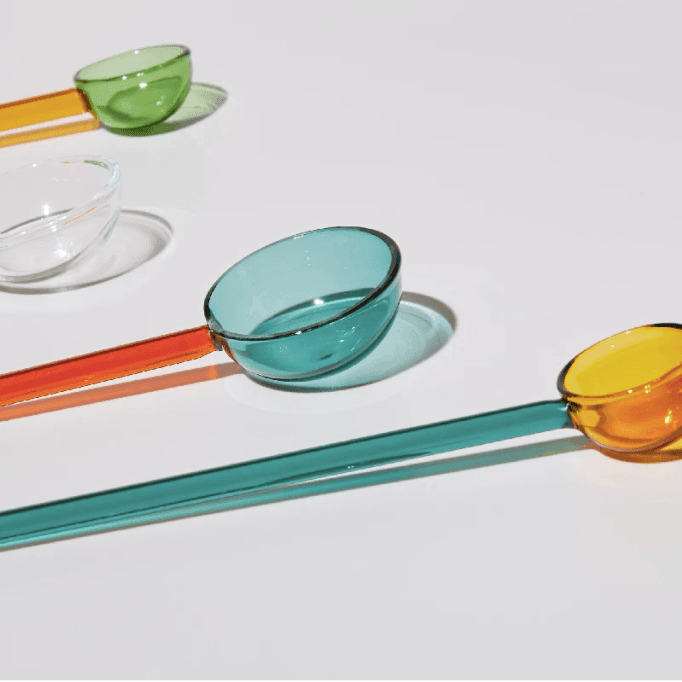 Long Handle Glass Coffee Dessert Spoons - huemabe - Creative Home Decor