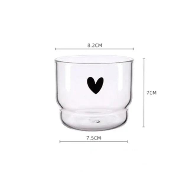 Love/ Happy Design Glass Cup for Milk Coffee Tea - huemabe - Creative Home Decor