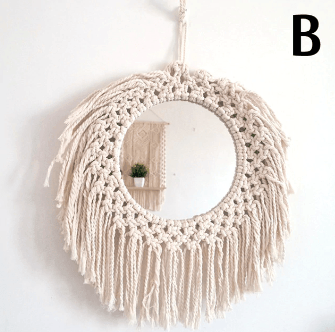 Macrame Hanging Mirror - huemabe - Creative Home Decor