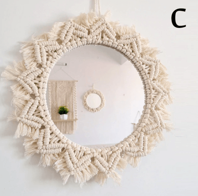 Macrame Hanging Mirror - huemabe - Creative Home Decor