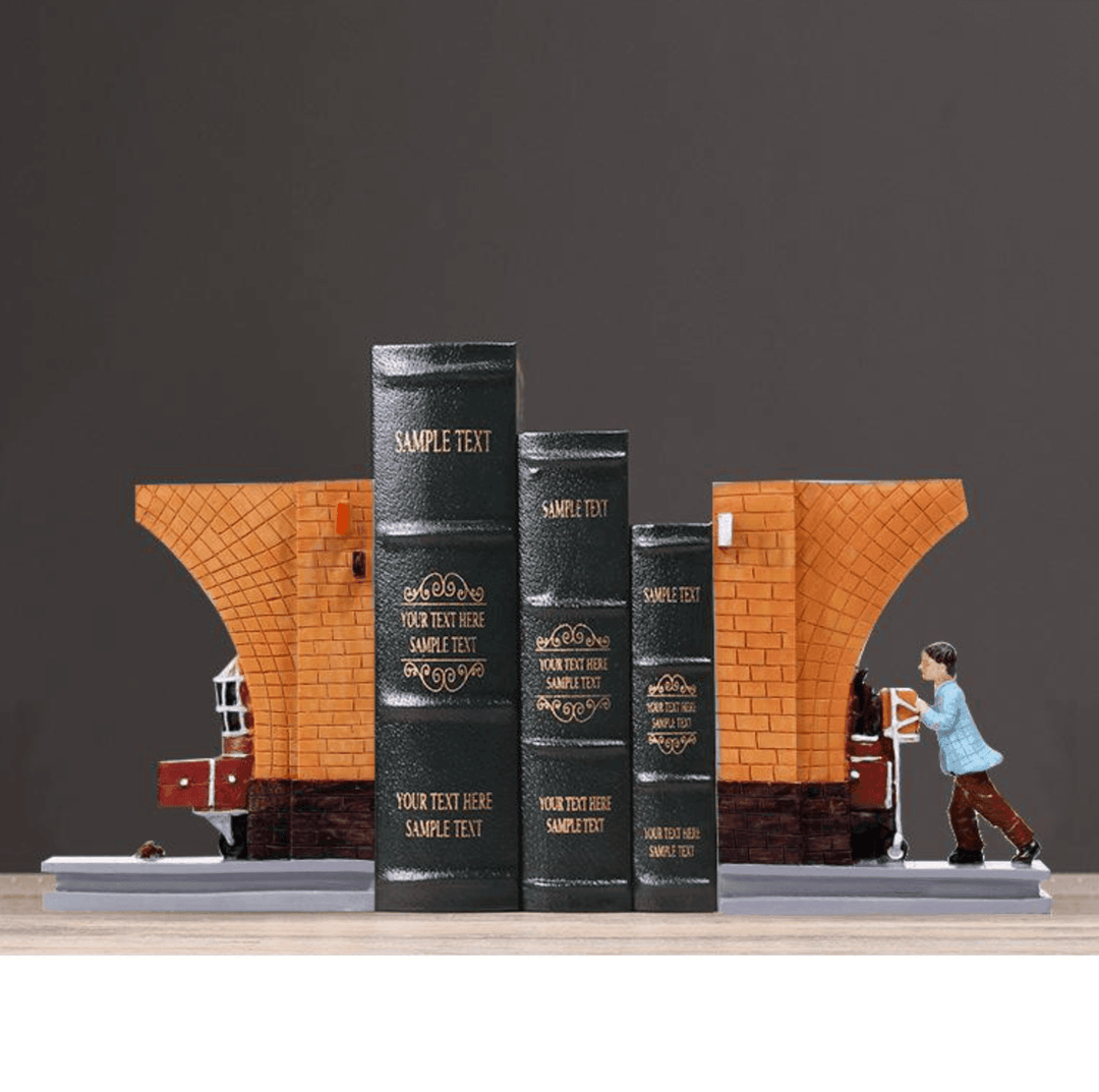 Magic World Platform Resin Bookends Set - huemabe - Creative Home Decor