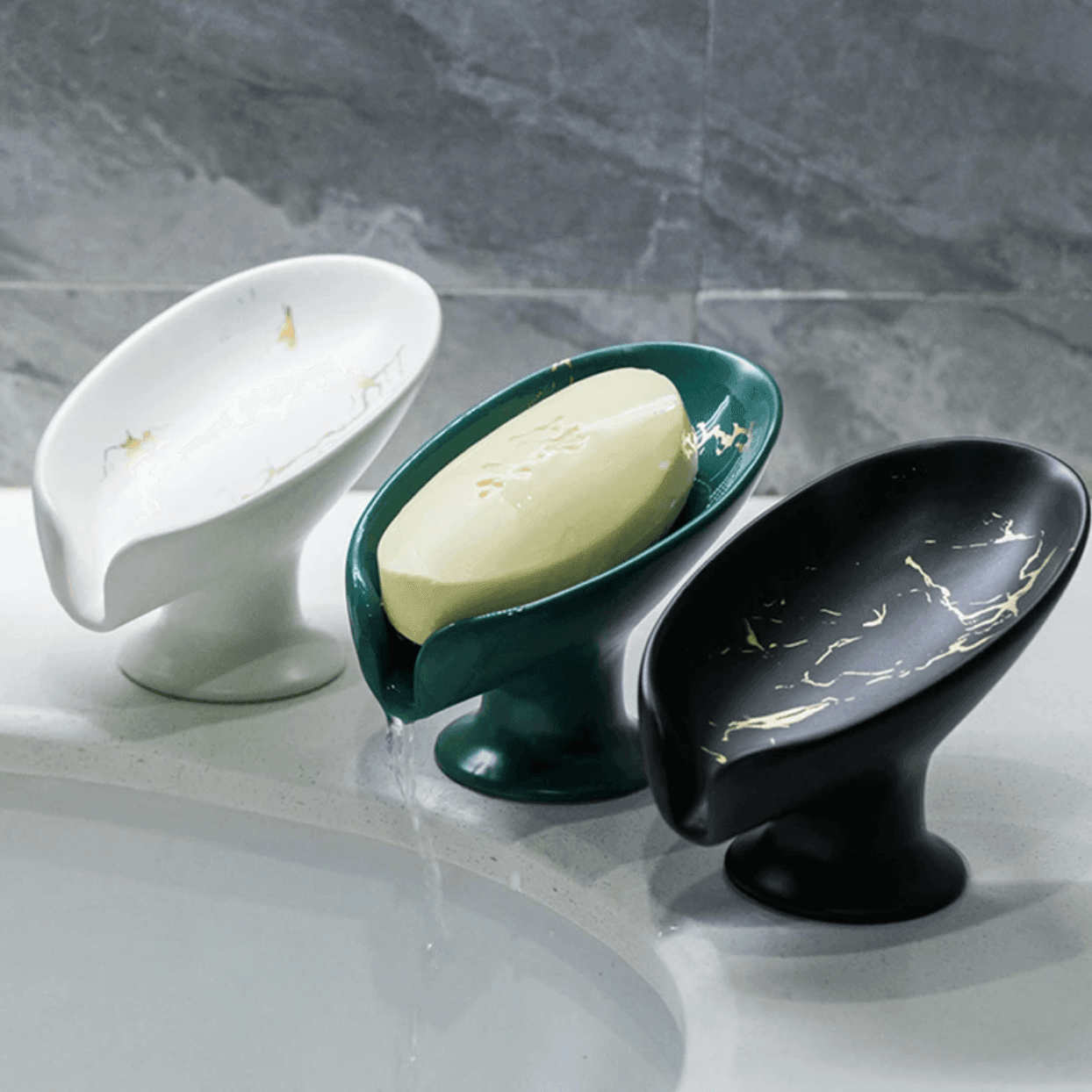 Marble Ceramic Drain Soap Dish - huemabe - Creative Home Decor