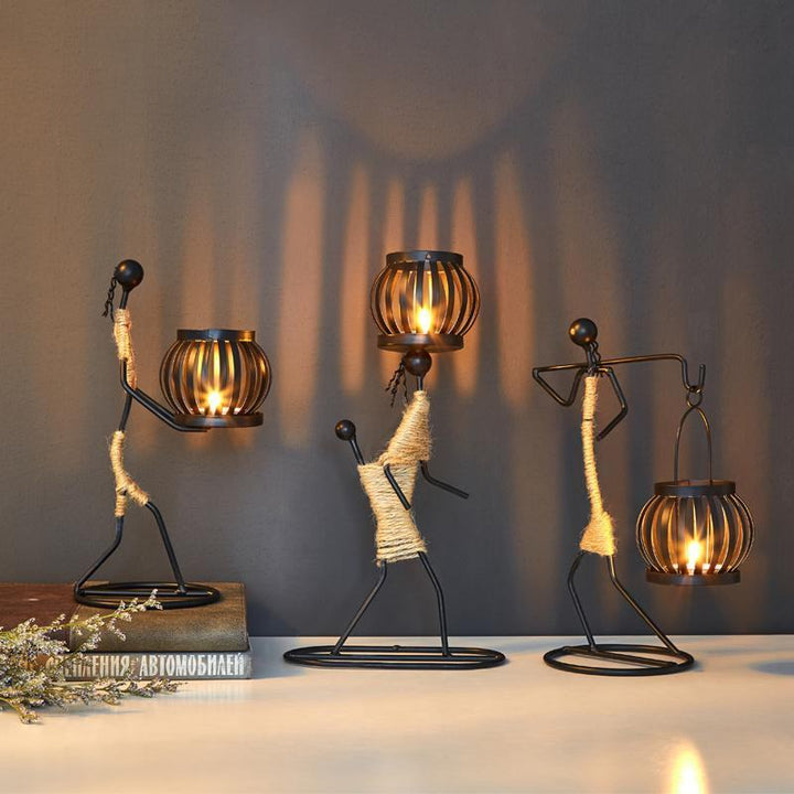 Metal Abstract Character Candle Holder - huemabe - Creative Home Decor