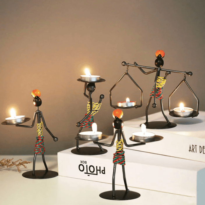 Metal Abstract Character Candle Holder - huemabe - Creative Home Decor