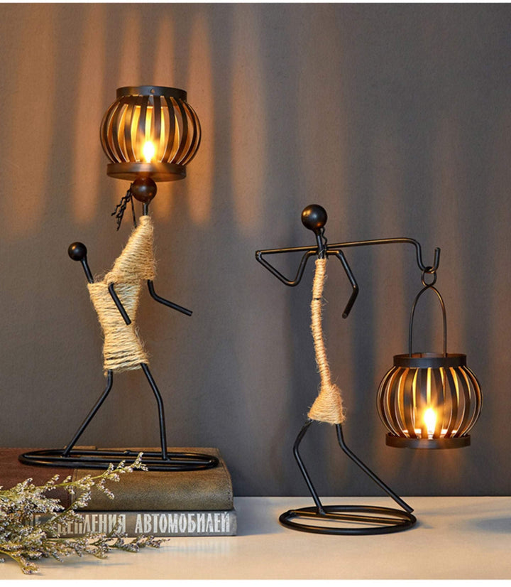 Metal Abstract Character Candle Holder - huemabe - Creative Home Decor