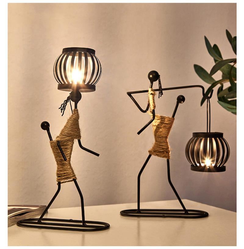 Metal Abstract Character Candle Holder - huemabe - Creative Home Decor