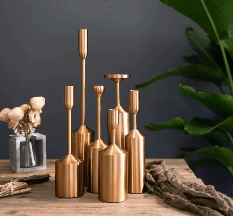 Metal Gold Plated Candle Holders - huemabe - Creative Home Decor