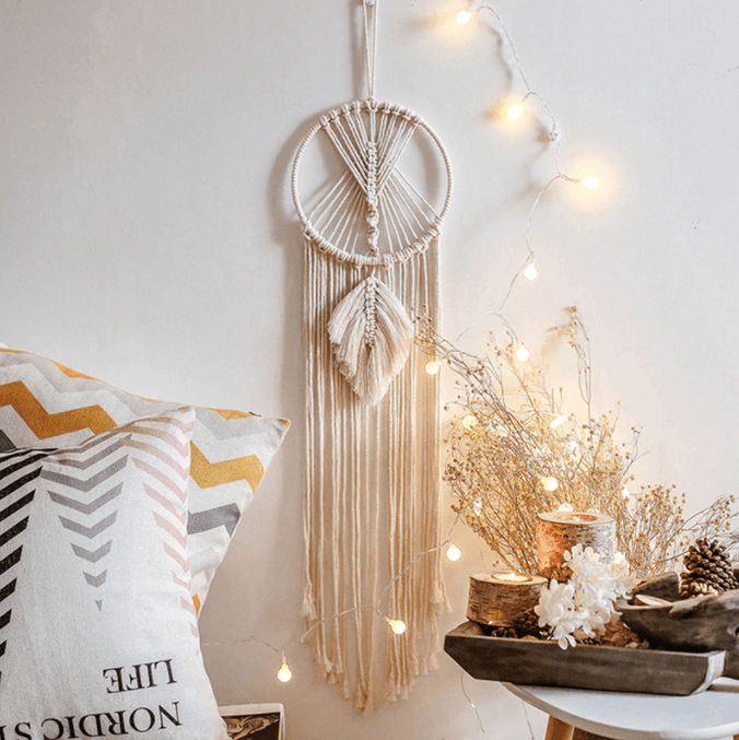 Moon Star Macrame Dream Catcher Wall Hanging - huemabe - Creative Home Decor