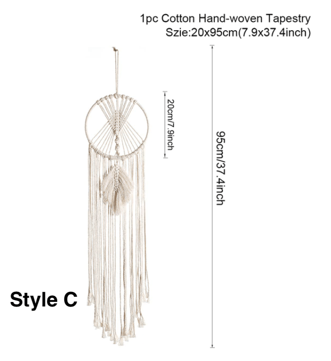 Moon Star Macrame Dream Catcher Wall Hanging - huemabe - Creative Home Decor