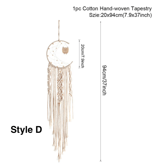 Moon Star Macrame Dream Catcher Wall Hanging - huemabe - Creative Home Decor